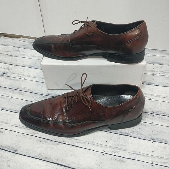 Cole Haan City Brown Men's SZ 11M Leather Split Toe Lace Up Dress Oxfords - Picture 1 of 10
